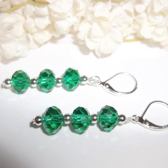 Earring, Green Earring, Earring, Earring, Earring, Earring, Earring Earring 7907 - Picture 4 of 8